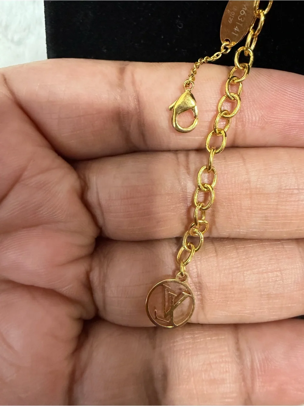 Louis Vuitton Two-Tone Nanogram Necklace-EXCELLENT CONDITION